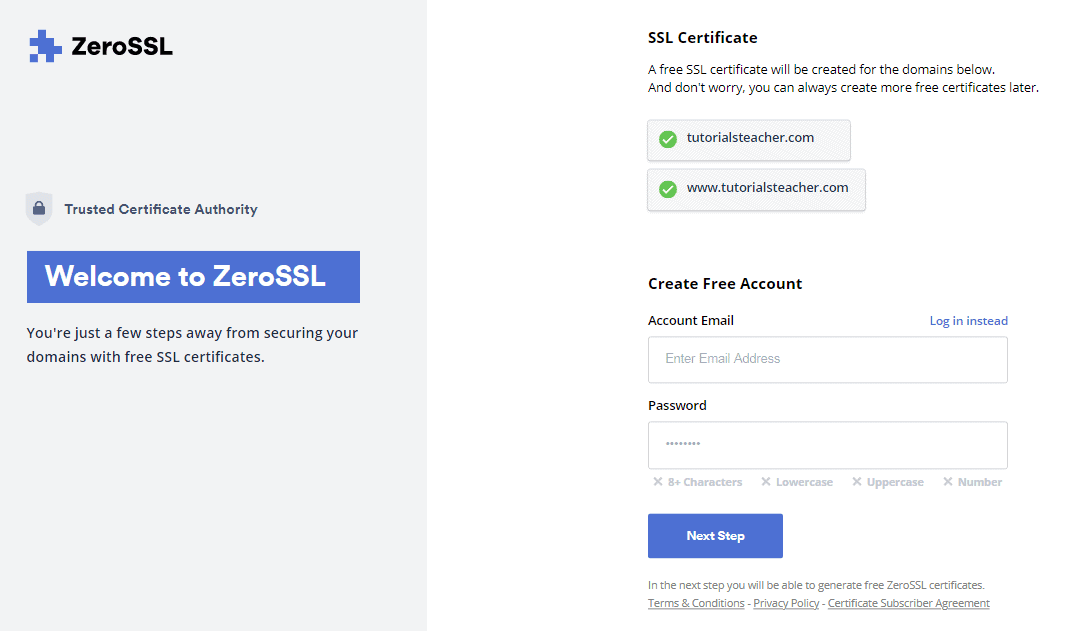 Get Free SSL Certificates From ZeroSSL