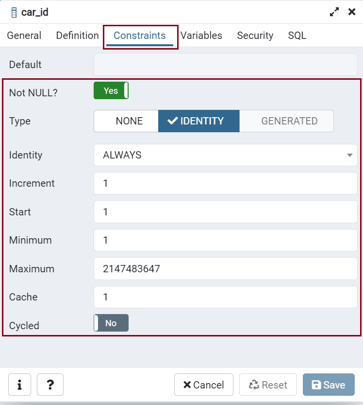 Identity Column In PostgreSQL