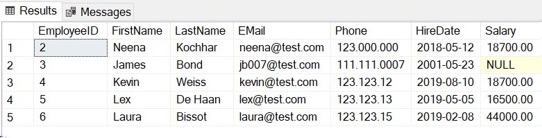 Delete Data Using DELETE Statement In SQL Server