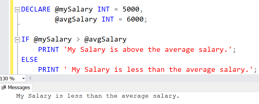 IF ELSE Statement In SQL Server