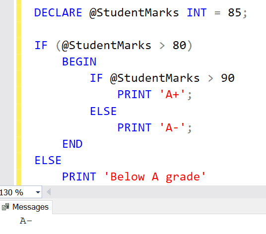 IF ELSE Statement In SQL Server