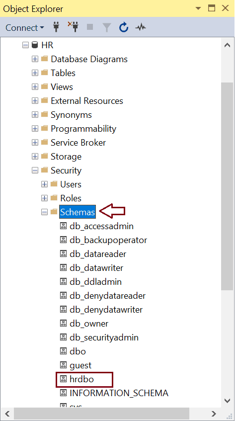 Database Schema In SQL Server