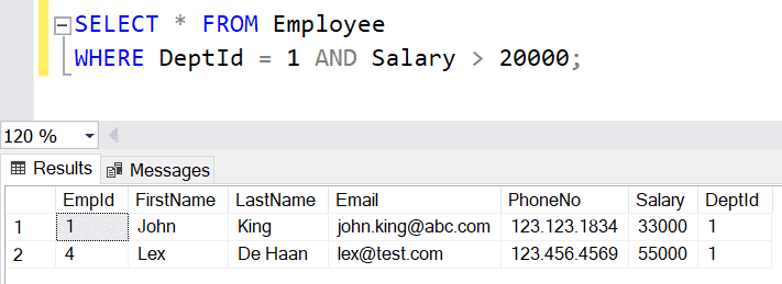 WHERE Clause In SQL Server