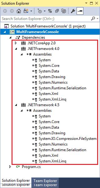 Multi Frameworks Dependencies