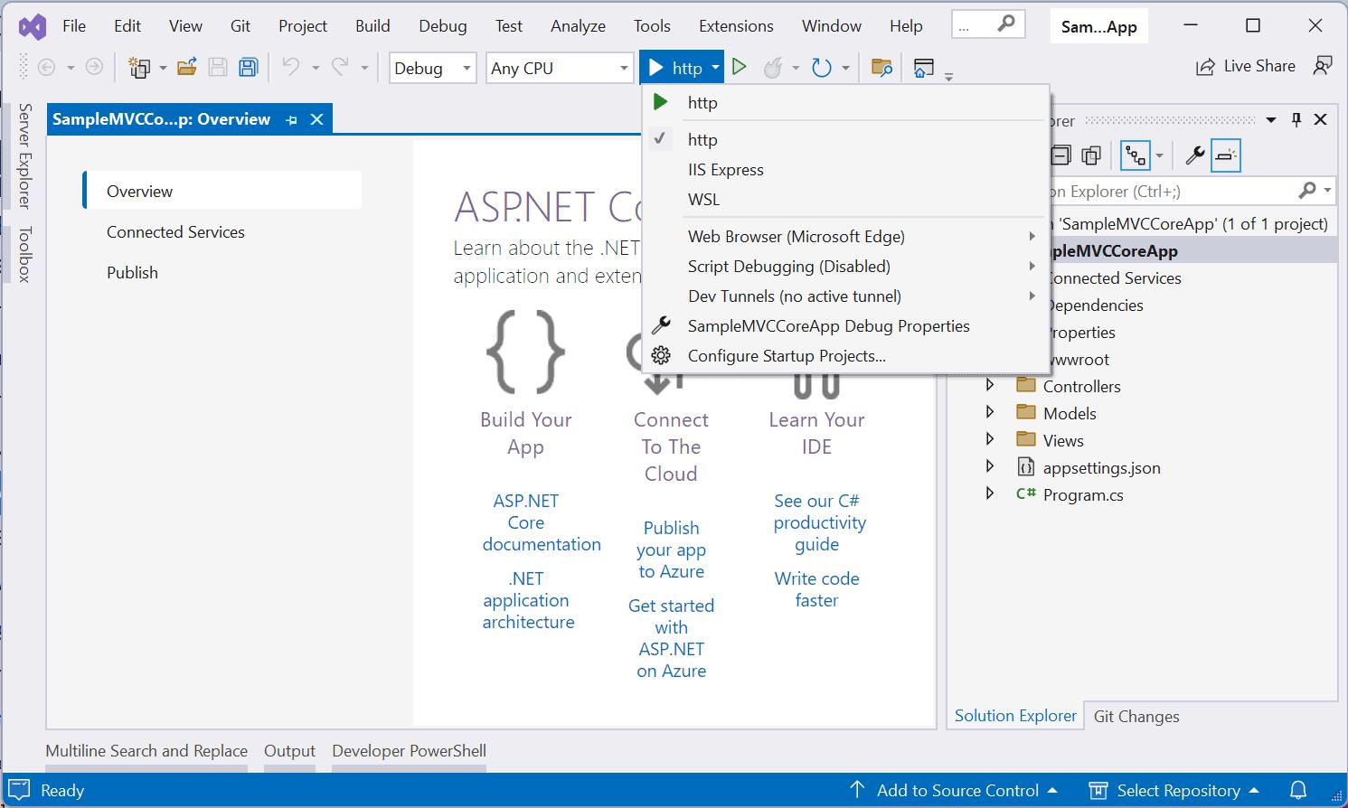 Create ASP.NET Core MVC Application