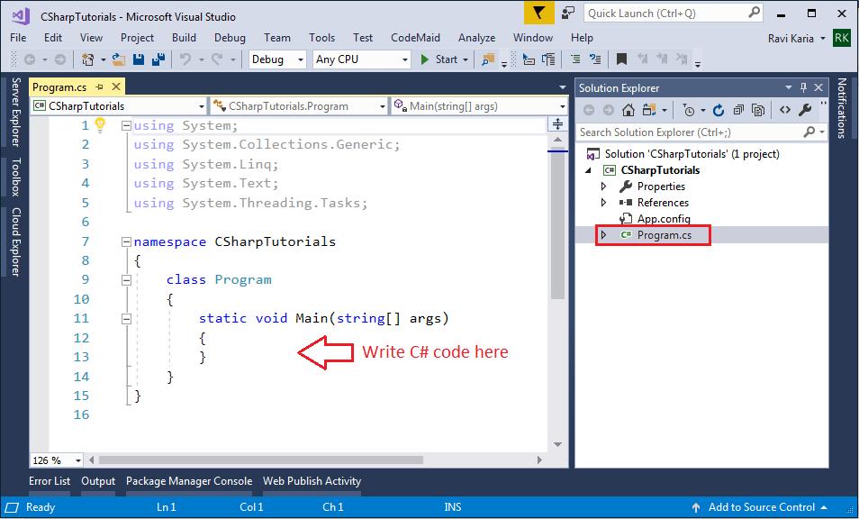 C# Console Program