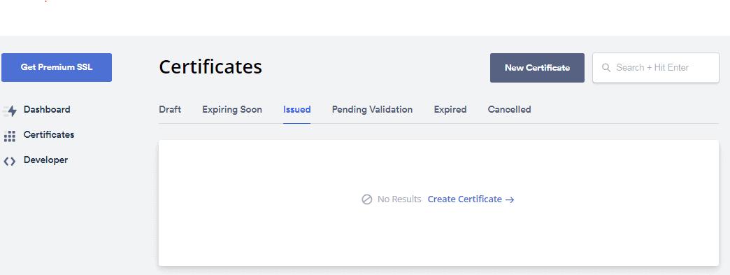 Create ZeroSSL Certificate