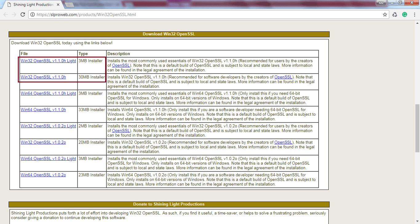 Download OpenSSL Installer