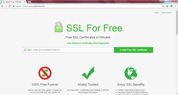 Get a Free SSL Certificate from sslforfree.com