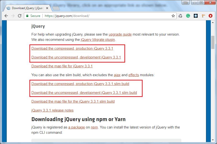 Download jQuery Latest Version