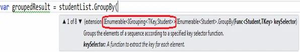 Return type of GroupBy()