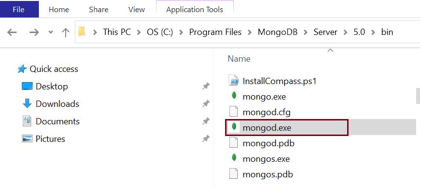 MongoDB Server File - mongod.exe