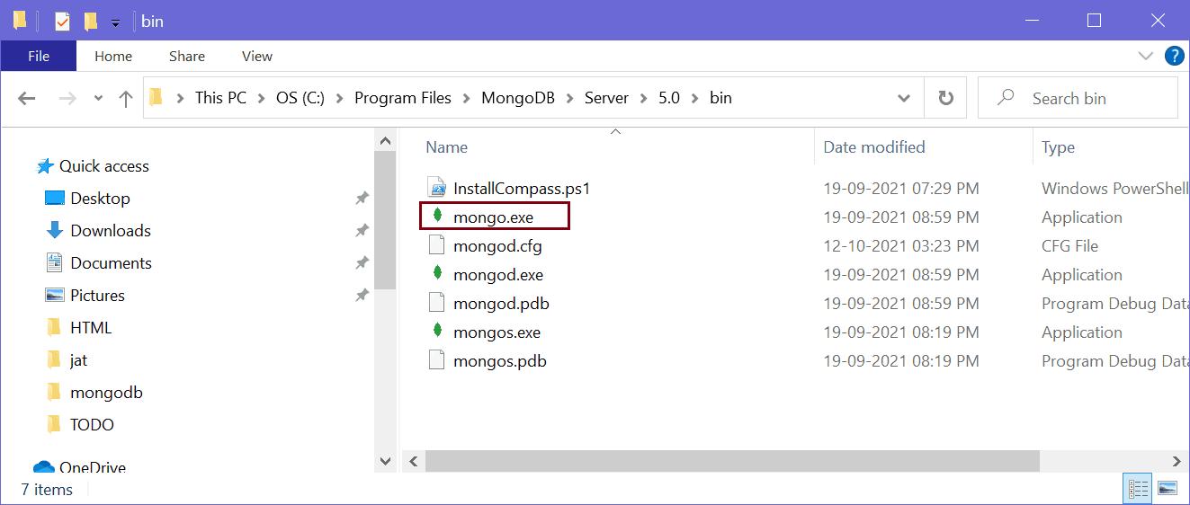 MongoDB Installation Folder