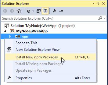 Install Express.js in Visual Studio