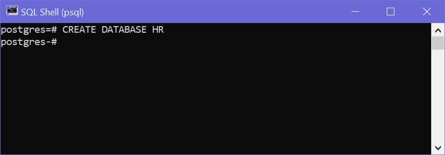 Create Database in psql