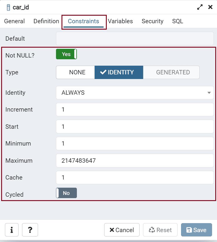 Identity Column