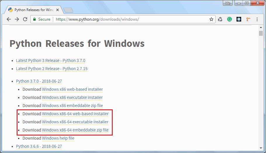 Download Python for Windows 64 bit