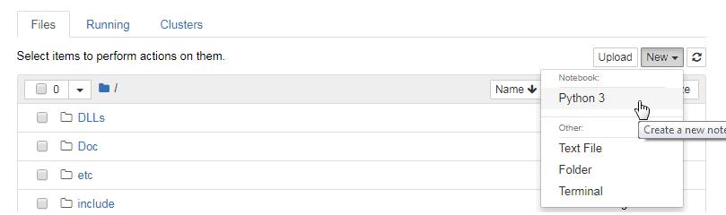 New Python Script in Jupyter
