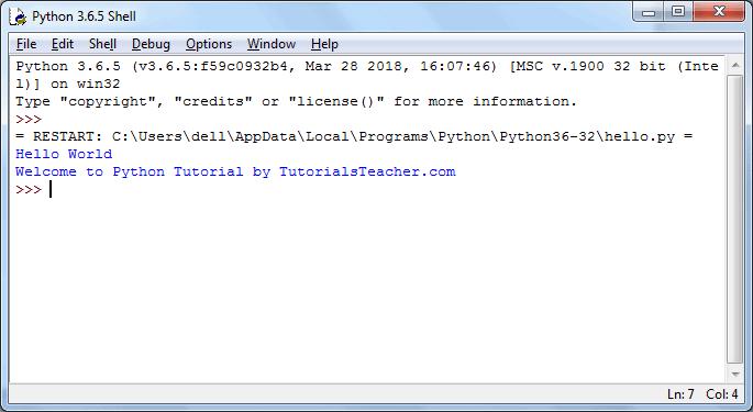 Python Script Execution Result in IDLE