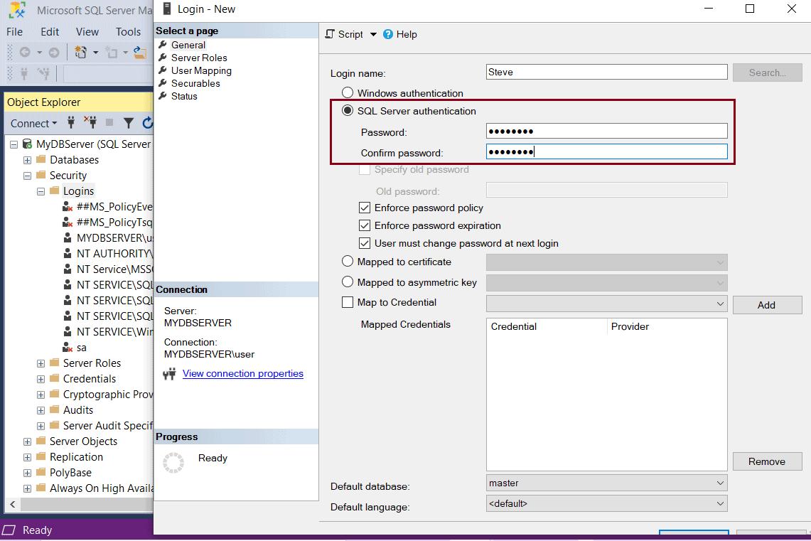 SQL Server Authentication