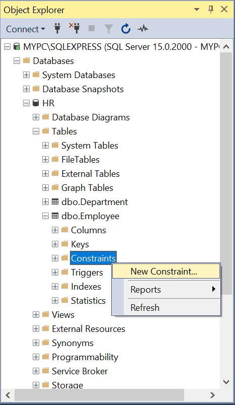 SQL Server Check Constraint