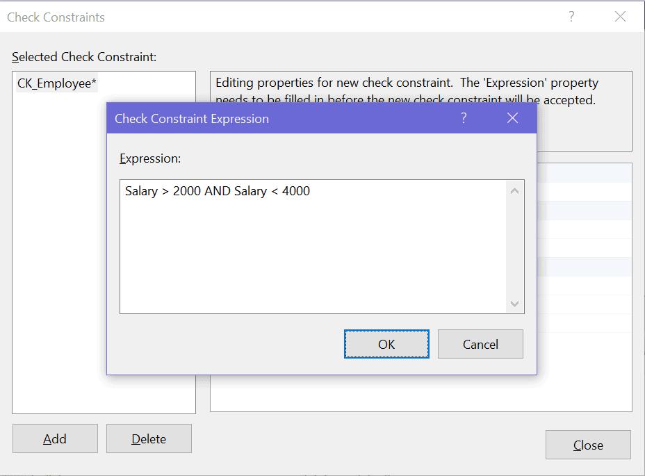 Add Check Constraint Expression