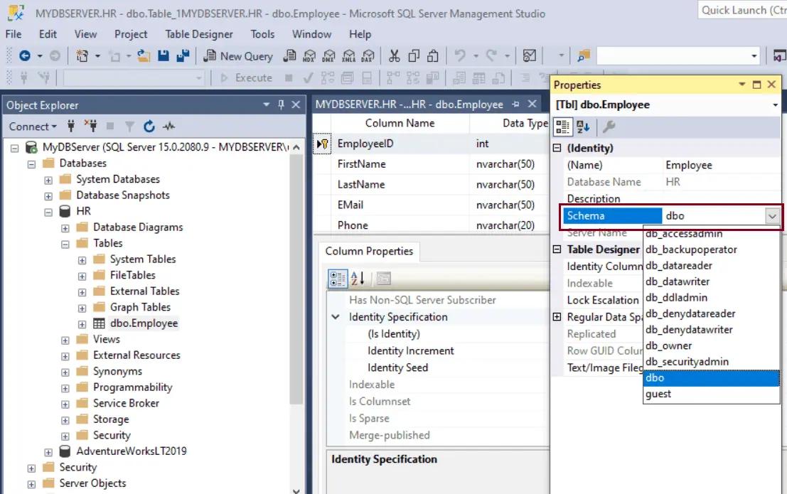 Create Table in SQL Server