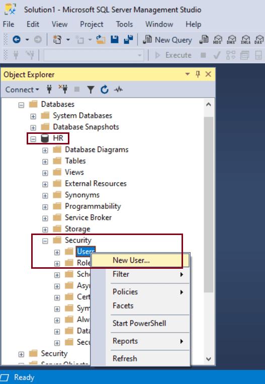 Create a New User and Grant Permissions in SQL Server 2019