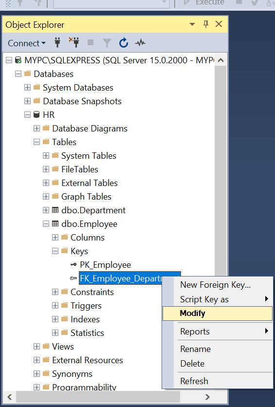 Foreign Keys in SQL Server