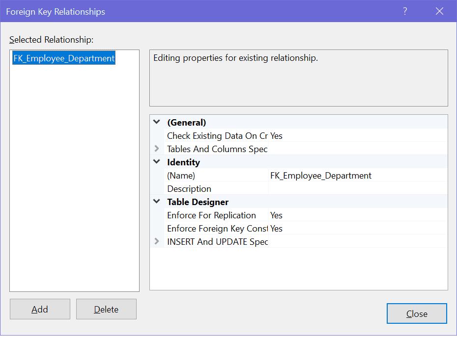 Foreign Keys in SQL Server