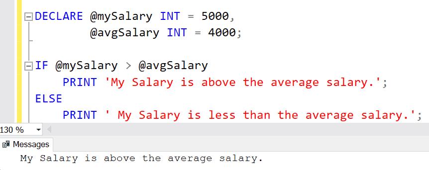 Result in SSMS