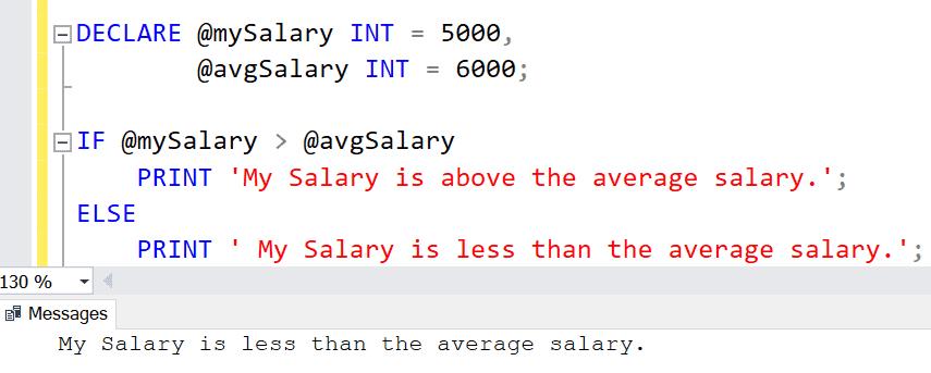 Result in SSMS