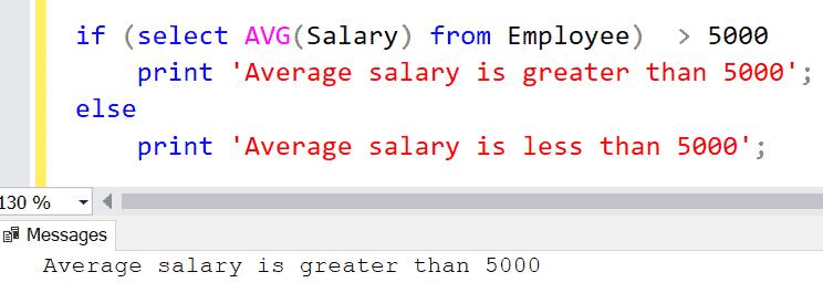 Result in SSMS