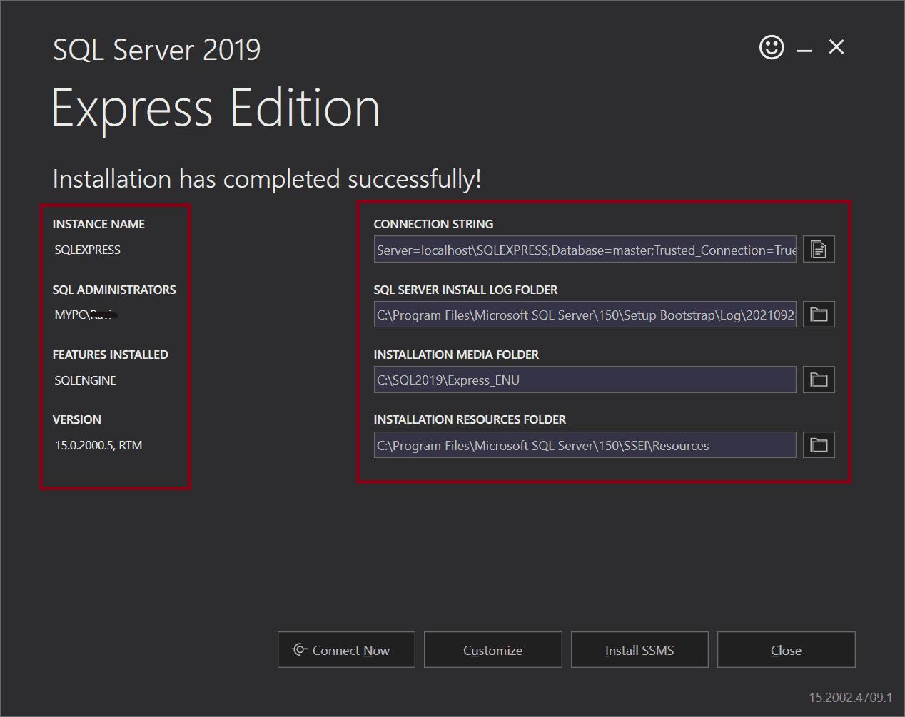 Install SQL Server 2019