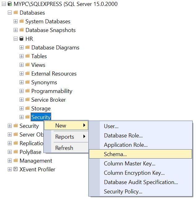 Database Schema in SQL Server