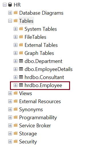 Database Schema in SQL Server