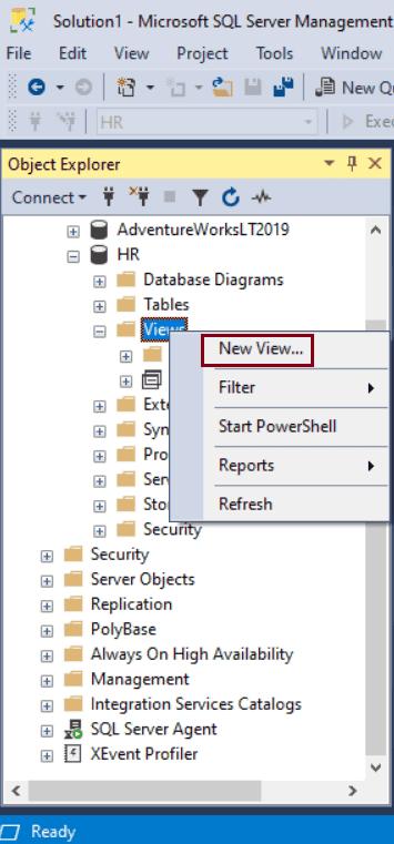 Views in SQL Server 2019