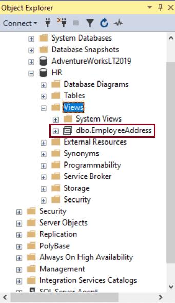 Views in SQL Server 2019