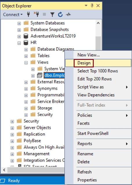 Views in SQL Server 2019