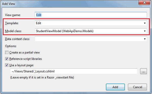 Add View in ASP.NET MVC